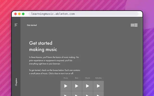 Ableton Learning Music: preview of learningmusic.ableton.com