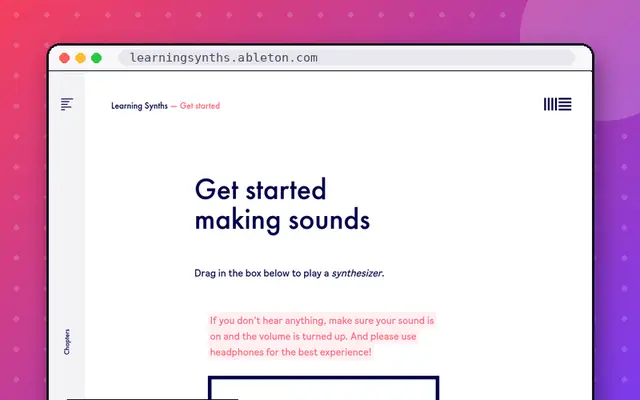 Ableton Learning Synths: preview of learningsynths.ableton.com