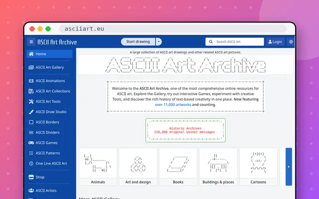 ASCII Art Archive: preview of asciiart.eu
