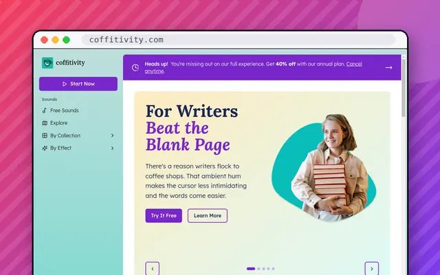 Coffitivity: preview of coffitivity.com