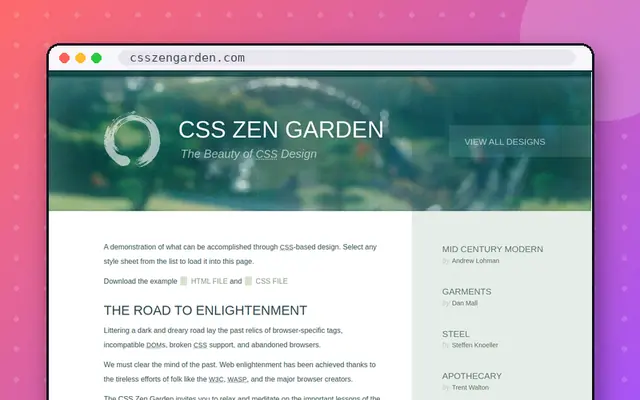 CSS Zen Garden: preview of csszengarden.com