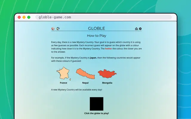 Globle: preview of globle-game.com