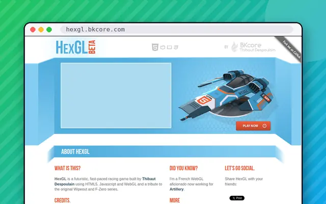 HexGL: preview of hexgl.bkcore.com
