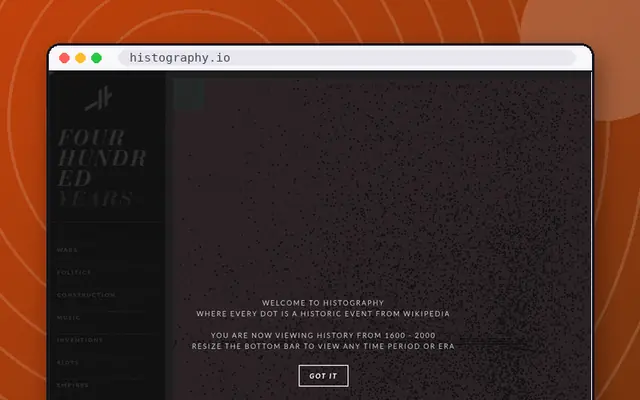 Histography: preview of histography.io