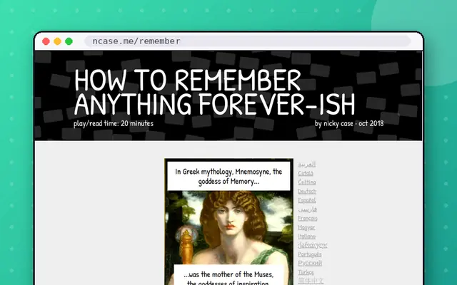 How To Remember Anything Forever-ish: preview of ncase.me
