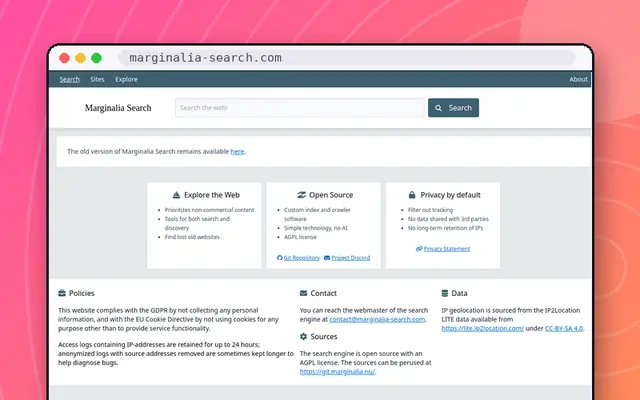 Marginalia Search: preview of marginalia-search.com