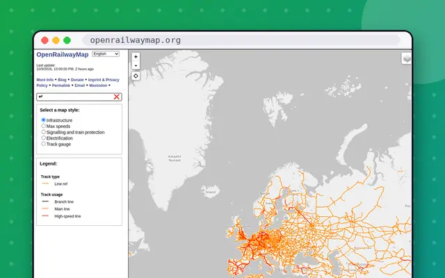 OpenRailwayMap: preview of openrailwaymap.org