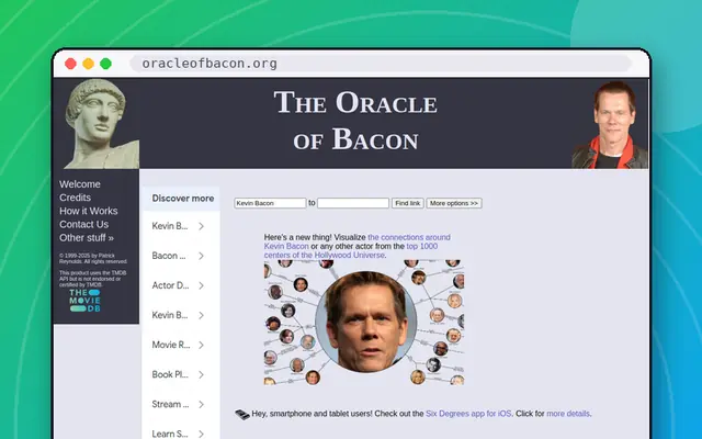 The Oracle of Bacon: preview of oracleofbacon.org