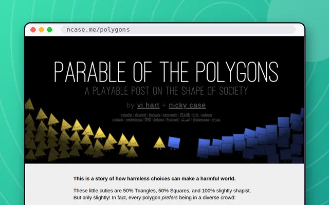 Parable of the Polygons: preview of ncase.me