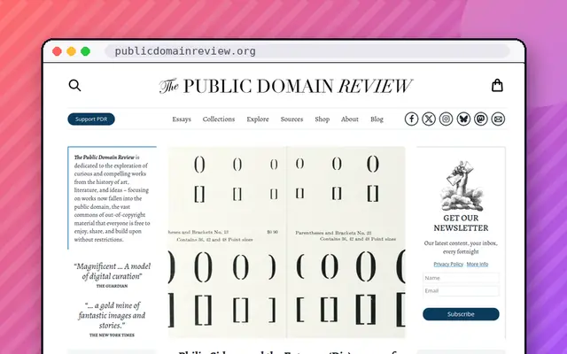 The Public Domain Review: preview of publicdomainreview.org