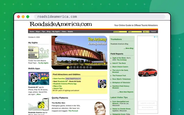 Roadside America: preview of roadsideamerica.com