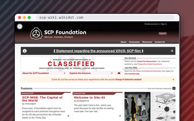 SCP Foundation: preview of scp-wiki.wikidot.com