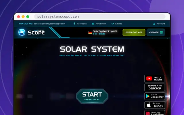 Solar System Scope: preview of solarsystemscope.com