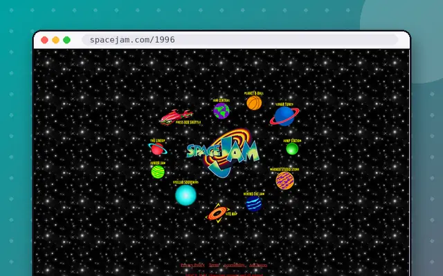 Space Jam (1996 website): preview of spacejam.com
