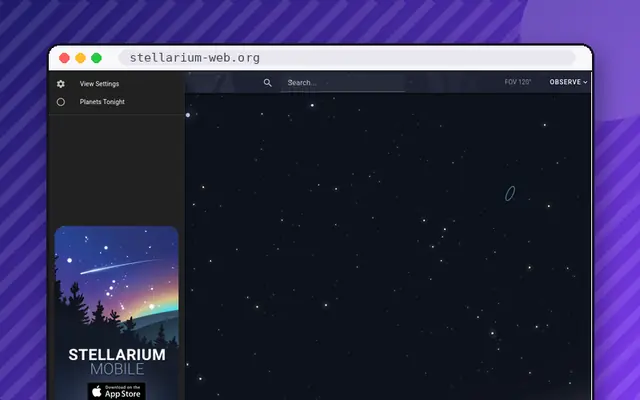 Stellarium Web: preview of stellarium-web.org