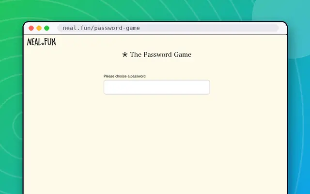 The Password Game: preview of neal.fun