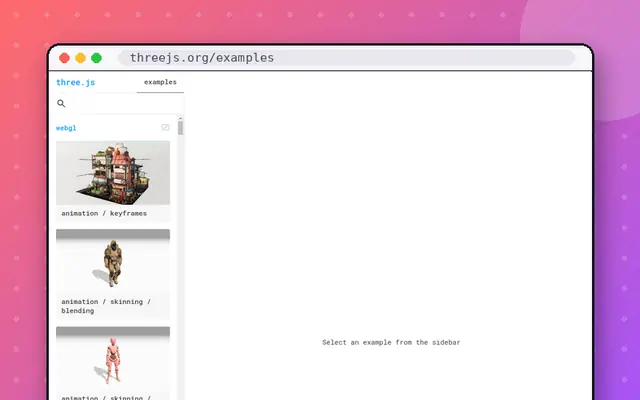 three.js Examples: preview of threejs.org