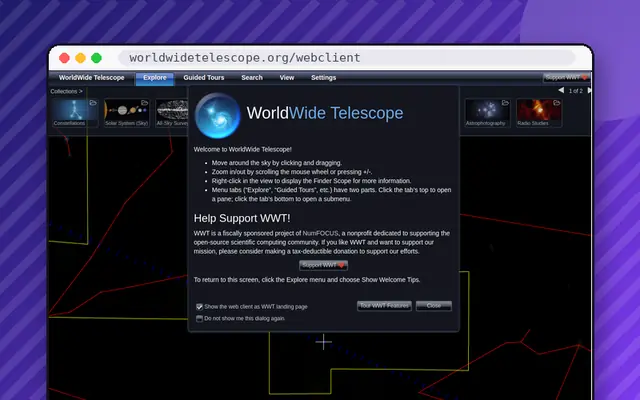 WorldWide Telescope: preview of worldwidetelescope.org